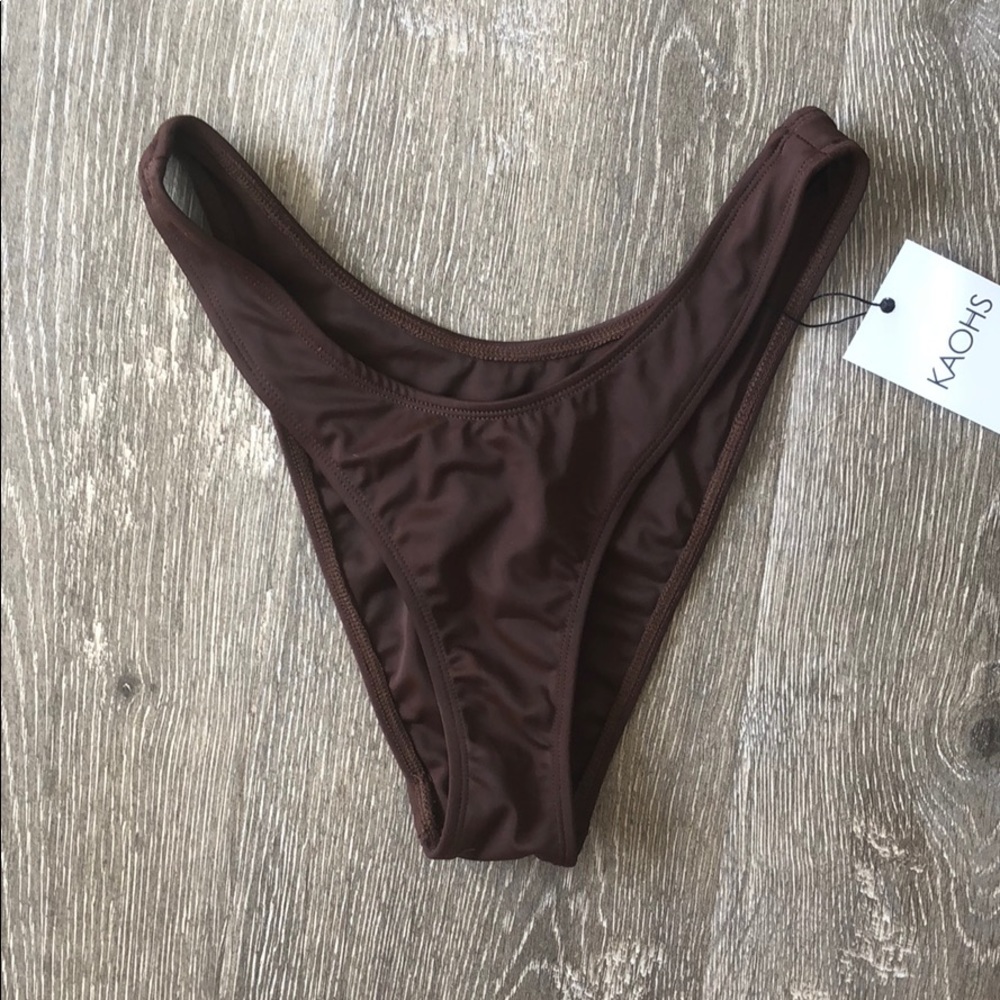 Kaohs swim Shelby bottoms in brown size small NWT